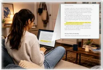 A student studying a KIC-made copy at home